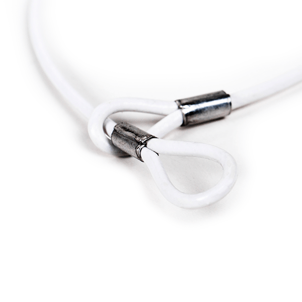 500 White Loop Wire Cable Lanyard for use w/ Sensormatic® or Checkpoint ® Tags 